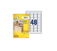 Avery Removable Labels 48 Per Sheet White (Pack of 1200) L4736REV-25