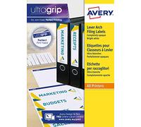 Avery L4761-25 JamFREE Lever Arch File Spine Labels - A4 Label Stickers 192 x 61mm - 100 Blank Labels (4 per Sheet) - FSC Certified