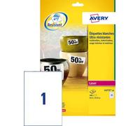 Avery L4776-20 Extra-Strong Adhesive Heavy Duty Weatherproof Labels,white,12 Labels Per A4 Sheet