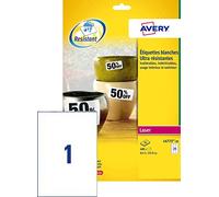 Avery L4776-20 Extra-Strong Adhesive Heavy Duty Weatherproof Labels,White,12 Labels Per A4 Sheet
