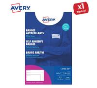 Avery L4782-20 Self Adhesive Name Badges, 240 Per Pack 75 X 40 mm