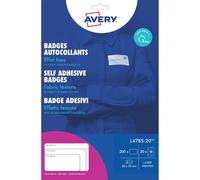 Avery L4784-20 Customisable Printable Repositionable Name Badge Labels - 27 Labels per A4 Sheet, White, 63.5 x 29.6 mm, 540 Badges Total