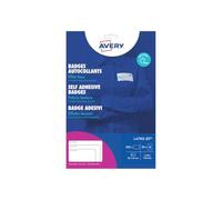 Avery L4785-20 Printable Name badge Stickers - Customisable, 80 x 50 mm, 10 per Sheet, 200 Badges Total