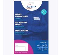 Avery L4785-20 Printable Name badge Stickers - Customisable, 80 x 50 mm, 10 per Sheet, 200 Badges Total