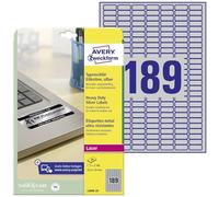 Avery L6008-20 Laser Heavy Duty Labels 25.4mm x 10mm - Silver (3780 Labels)