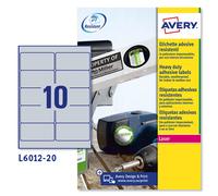 Avery L6012-20 (96.0 x 50.8mm) Extra-Strong Adhesive Silver Heavy Duty Labels, 1