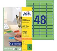 Avery L6040-20 Removable Mini Labels (45.7 x 21.2 mm Labels, 48 per A4 Sheet, 20
