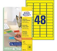Avery Removable Mini Labels L6041-20 – 45.7×21.2 mm, 960 labels, Yellow