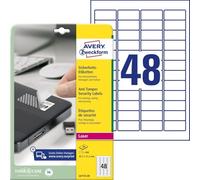Avery Laser No Peel Anti-Tamper Permanent s 46x21mm - 48 x 20 A4 Sheets L6113-20