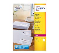 Avery L7160 Address Labels, White, 63.5 x 38.1 mm, 21 per A4 Sheet, 40 Sheets 840 Labels, JamFREE UltraGrip QuickPEEL, for Laser Printers, FSC Certified (L7160-40)
