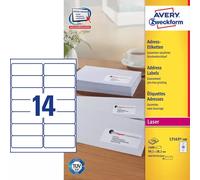 Avery L7163-100 self-adhesive label Rounded rectangle Permanent White 1400 pc(s)