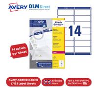 Avery L7163-250 Quickpeel White Laser Addressing Labels 99.1X38.1mm - Box Of 250