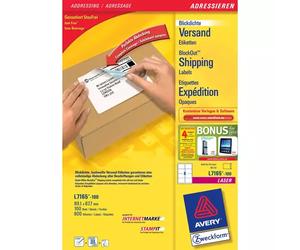 Avery L7165-100 self-adhesive label White 800 pc(s)