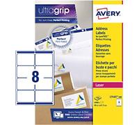 Avery L7165-500 Parcel Labels Self Adhesive 99.1 x 67.7 mm White 500 Sheets of 8 Labels