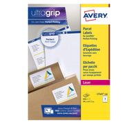 Avery L7165 Self Adhesive Parcel Shipping Labels, Laser Printers, 8 Labels Per A4 Sheet, 800 Labels, UltraGrip, white,99.1 x 67.7 mm