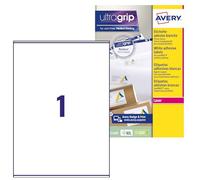 Avery L7167 Printable, Customisable Parcel Shipping Labels, Laser Printers, 1 Label Per A4 Sheet, 100 Labels, UltraGrip, White,99.6 x 289.1