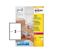 Avery L7168B Printable, Customisable Parcel Labels, Laser Printers, 2 Labels Per A4 Sheet, 200 Labels, BlockOut