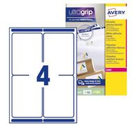 Avery L7169-15 Custom White Self-Adhesive Labels 99.1 x 139 mm - 60 Pieces - Laser Printing Anti-Jam