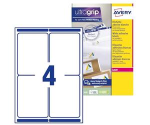 Avery L7169-15 Custom White Self-Adhesive Labels 99.1 x 139 mm - 60 Pieces - Laser Printing Anti-Jam