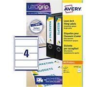 Avery Laser Inkjet Lever Arch Labels 200x60mm Wht (Pack of 100) L7171-25