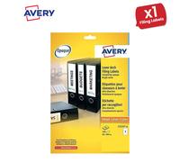 Avery Quickdry, Printable, Filing Labels, Lever Arch Filing, 200 x 60 mm, White, 4 Labels per Sheet, 100 Blank Labels per Pack (L7171-25)
