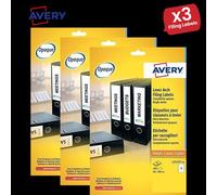 Avery L7171-25 Lever Arch Filing Labels 200 x 60mm - Pack of 3 in White Avery White
