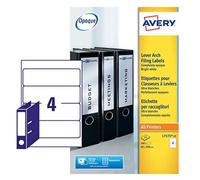 Avery Quickdry, Printable, Filing Labels, Lever Arch Filing, 200 x 60 mm, White, 4 Labels per Sheet, 100 Blank Labels per Pack (L7171-25)