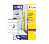 Avery L7172-25 Printable, Customisable Ring Binder File Labels, 18 Labels Per A4 Sheet,White