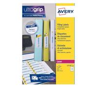Avery L7176-25 Printable, customisable Box File Labels, 12 Labels Per A4 Sheet, White