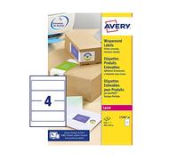 Avery L7200-40 Printable, customisable Wraparound Labels, Laser Printers, 4 Labels Per A4 Sheet, 160 Labels, White