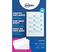 Avery L7418-25 Name Badge 86 x 55 mm White Pack of 25