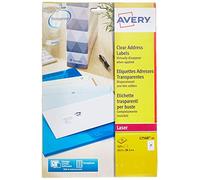 Avery L7560-25 - Clear Laser Labels 63.5x38mm L7563-25 (525 Labels)