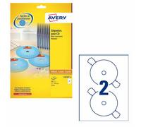 Avery L7676-25 Cd/Dvd Permanent Full Face 2 Labels Per Sheet 25 sheets 50 label