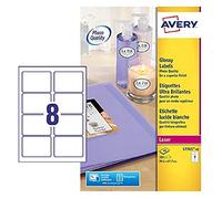 Avery labels L7765-40 Photo quality gloss labels, 8/sheet, 40 shts/pk 320 total