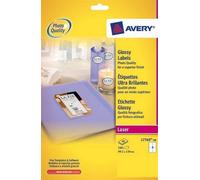 Avery L7769-40 Self-Adhesive Glossy Labels, 4 Labels Per A4 Sheet 1 White