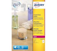 Avery labels L7782-25 Crystal clear laser labels 21/sheet, 25 shts/pk 525 total