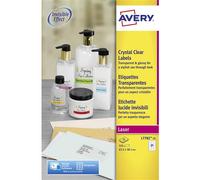 Avery labels L7782-25 Crystal clear laser labels 21/sheet, 25 shts/pk 525 total