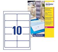 Avery L7783-25 Crystal Clear Laser Labels 10 labels / sheet, 25 sheet pack
