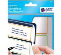 Avery Label Pad Removable 115x50mm Orange Green Border Ref 8317 [80 Labels]