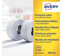 Avery Labels for Labelling Gun 1-Line Removable White 12X26mm 1500 Per Roll Pack
