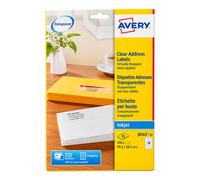 Avery labels J8563-25 Transparent inkjet labels 14 label/sht, 25 sht/pk 350 tot