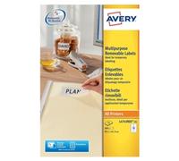 Avery (PACK OF 300) Removable Labels 12 Per Sheet White L4743REV-25 FREE DEL