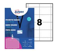 Avery Lanyard Badge Holders, 90x60mm, 10 Lanyards/Holders, 16 Inserts (4825)