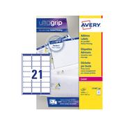 Avery Ultragrip Laser Labels 63.5x38.1mm Wht (Pack of 10500) L7160-500