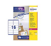 Avery Laser Address Label 99.1X33.9Mm 16 Per A4 Sheet White Pack 640 Labels L716