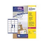 Avery Printable, Customisable Address Mailing Labels (Amazon FBA Barcode Labels), Laser Printers,21 Labels Per A4 Sheet, 10500 Labels, UltraGrip (L7160)