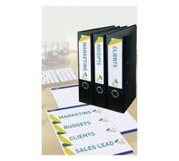 Avery Printable, Customisable Lever Arch File Labels, 4 Labels Per A4 Sheet, 40 Labels Per Pack, White Black Printer Labels L7171-10