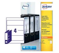 Avery Laser Filing Label Lever Arch File 200x60mm 4 Per A4 Sheet White (Pack 100 Labels) L7171-25
