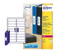 Avery Laser Filing Label Ring Binder 100x30mm 18 Per A4 Sheet White (Pack 450 Labels) L7172-25
