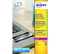 Avery Laser Heavy Duty Label 45.7x21.2mm 48 Per A4 Sheet Silver (Pack 960 Labels